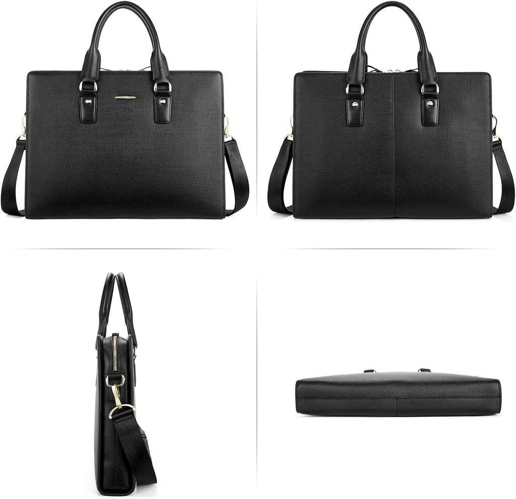 BOSTANTEN Leather Lawyers Briefcase Laptop Business Slim Bags for Men & Women