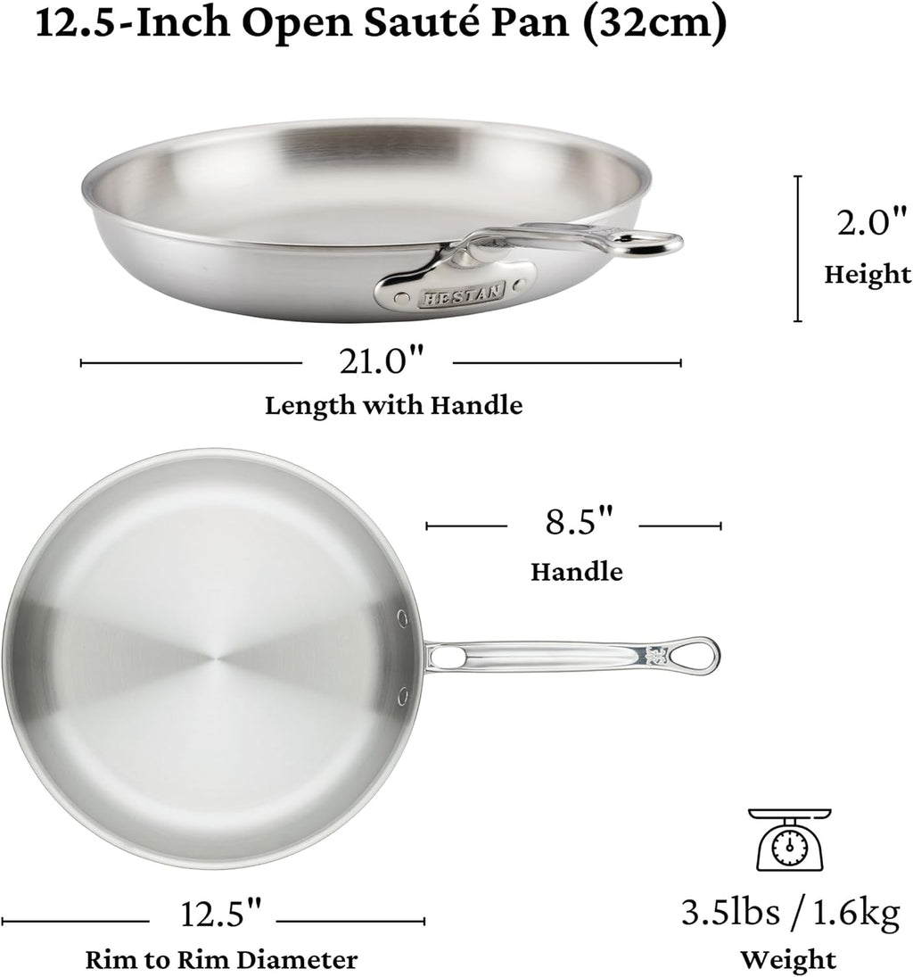 Thomas Keller Insignia by Hestan - Stainless Steel Frying Pan Set, Induction Cooktop Compatible, 11'' & 12.5''