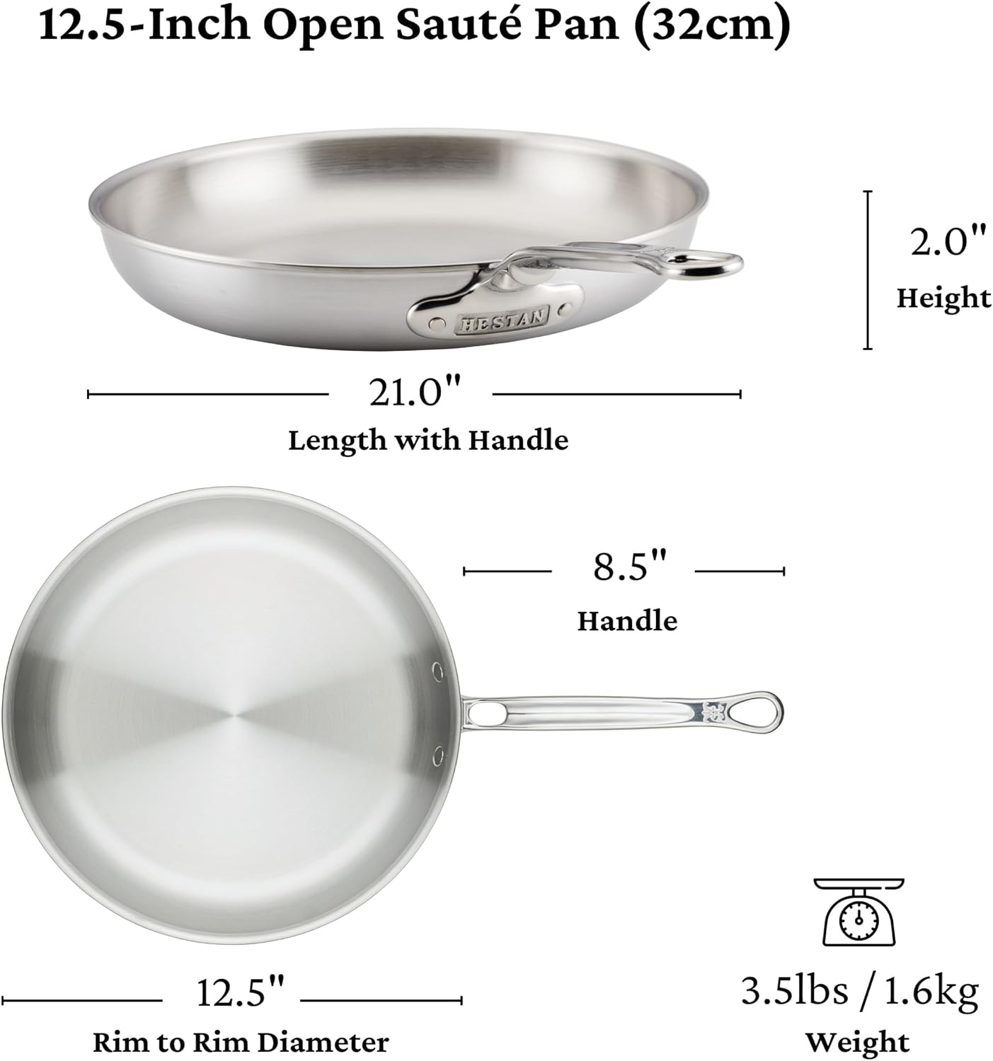 Thomas Keller Insignia by Hestan - Stainless Steel Frying Pan Set, Induction Cooktop Compatible, 11'' & 12.5''
