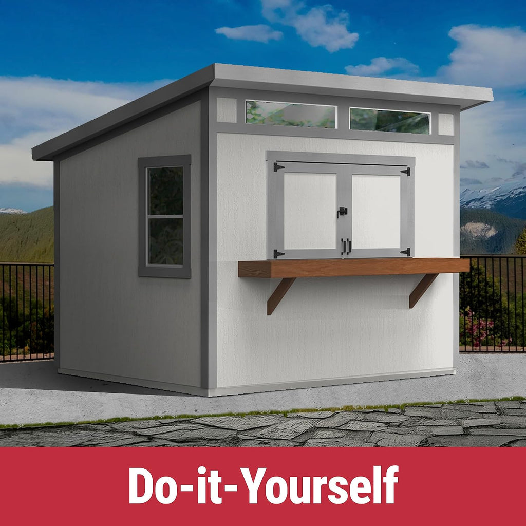 Handy Home Products Key West 10x8 Wooden Bar Shed with Complete Floor kit, 2x4 framing, Does not Include Paint and Roofing Shingles