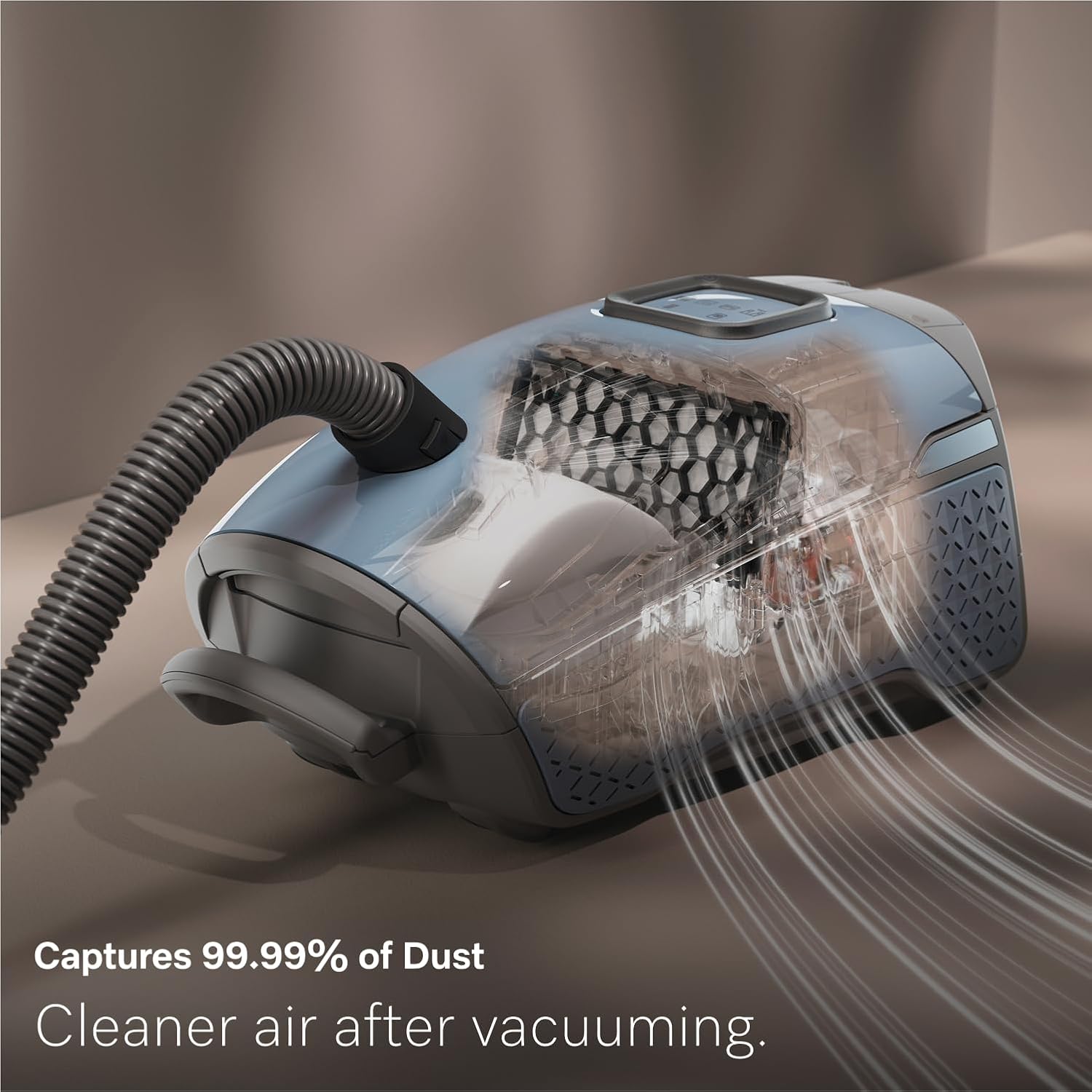 NEW Miele Guard L1 Bagged Canister Vacuum Cleaner with AirClean Filter, Electro Plus Floorhead, AllTeQ Universal Floorhead, LED Display Panel, in Nordic Blue/Space Grey