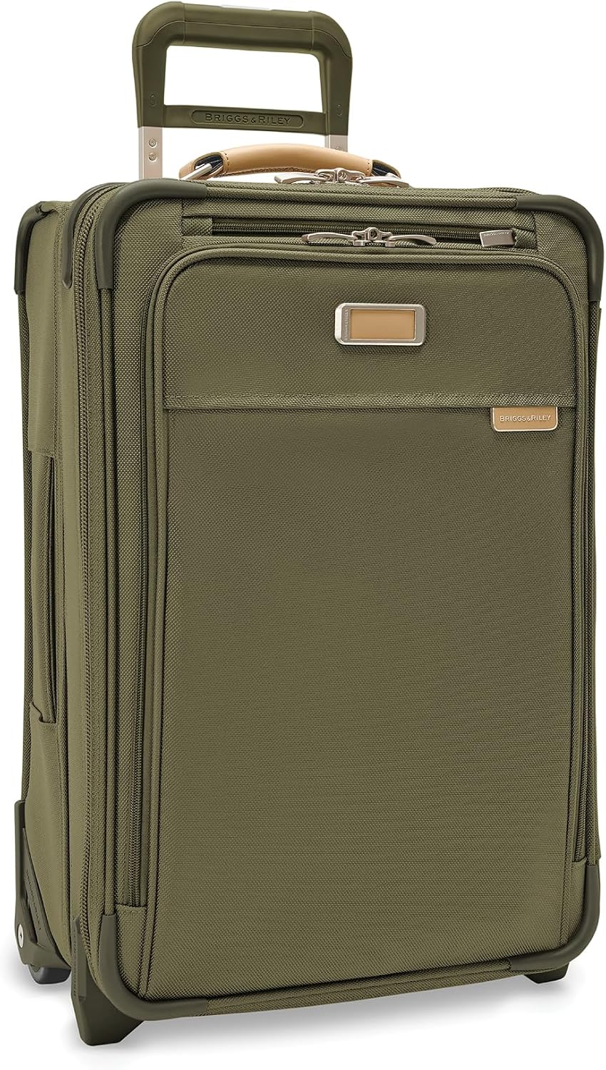 Briggs & Riley Essential 22' 2-Wheel Expandable Carry On - Luggage for Travel, Suitcases with Wheels, Softside Rolling Bag for Men & Women, Self-Repairing Zipper - Baseline Collection, Olive