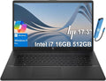 HP 17 Laptop (17.3' HD+ BrightView, Intel 10-Core i7-1355U, 16GB RAM, 512GB SSD, Narrow Bezel) for Business, Enterprise, Students, Long Battery Life, Wi-Fi 6, IST Hub, Webcam, Fast Charge, Win 11 Pro