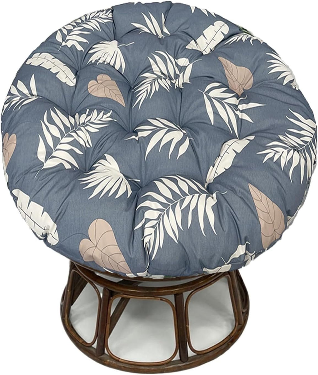 Indoor Outdoor Papasan Chair Cushion, Bucket & Moon Comfy Round Cushion, Tufted Wicker Hanging Egg Chair Cushion for Garden, Living Room, Bedroom
