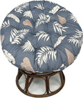 Indoor Outdoor Papasan Chair Cushion, Bucket & Moon Comfy Round Cushion, Tufted Wicker Hanging Egg Chair Cushion for Garden, Living Room, Bedroom