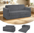 HABUTWAY Folding Sofa Bed, 2 in 1 Convertible Sleeper Chair with Armrest, Portable Fold Out Chair Bed, Comfy Floor Couch, Multi-Functional Lazy Sofa for Living Room Bedroom Dorm Home Office, Grey