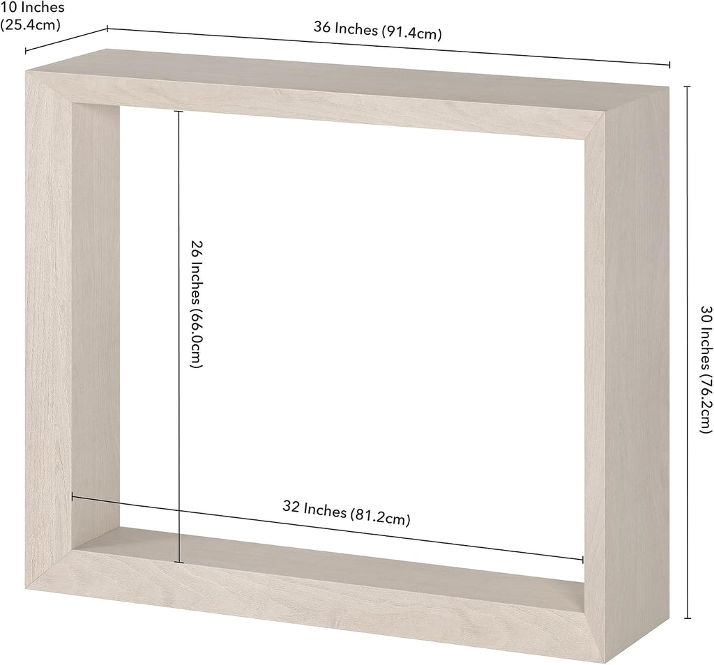 Henn&Hart 36' Wooden Rectangular Console Table Entryway Table, Sofa Table for Entryway, Living Room, Couch, Hallway, or Office, Beech White