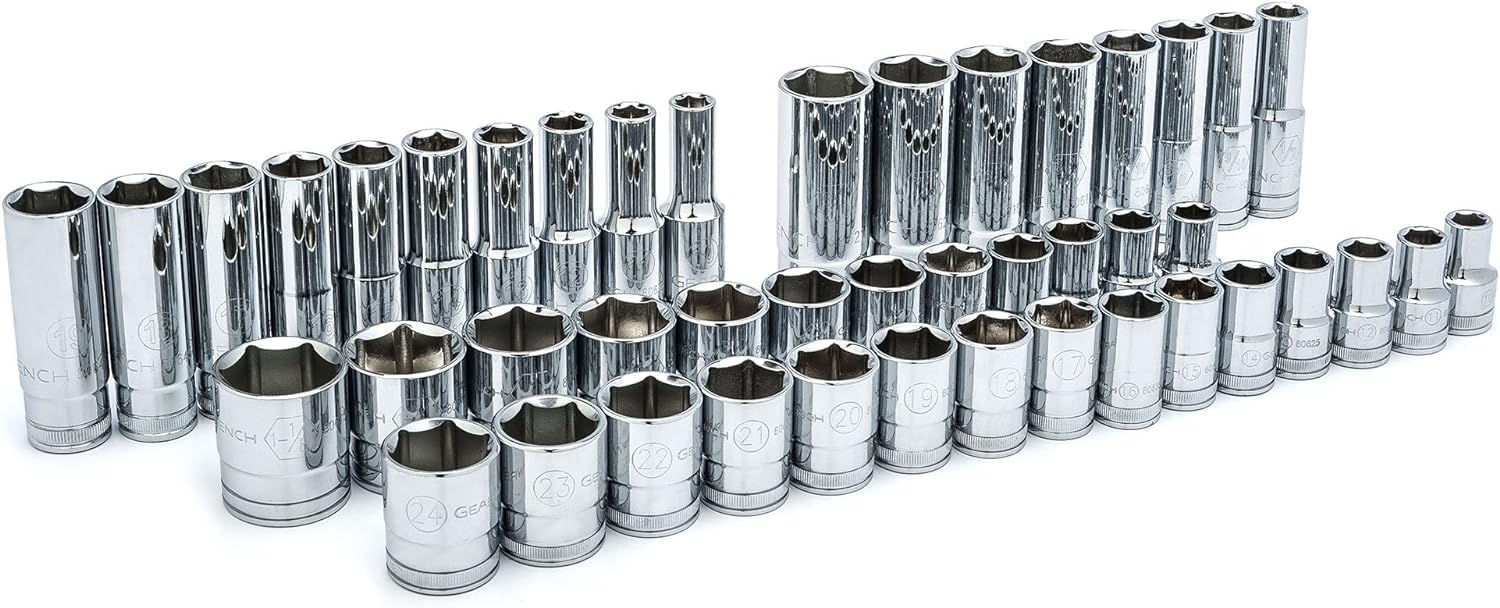 GEARWRENCH 49 Pc. 1/2' Drive 6 Pt. 120XP Mechanics Tool Set, Standard & Deep, SAE/Metric - 80700P