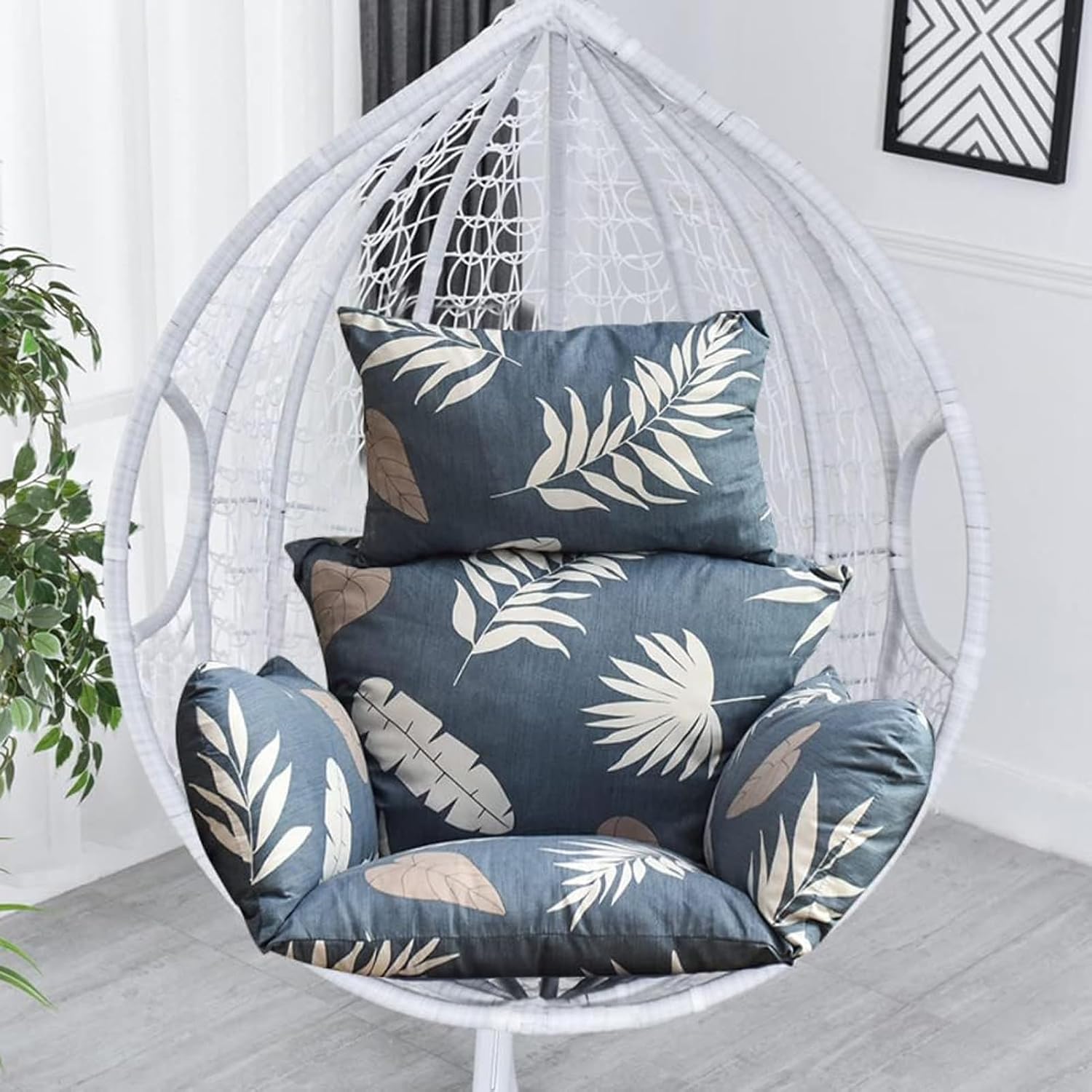 Swing Egg Chair Cushion,New Thickened Hanging Egg Chair Cushion,Large Soft Seat Cushion Washable Rocking Chair Cushion for Indoor Bedroom Garden Backyard,Easy to Clean (Color : A)