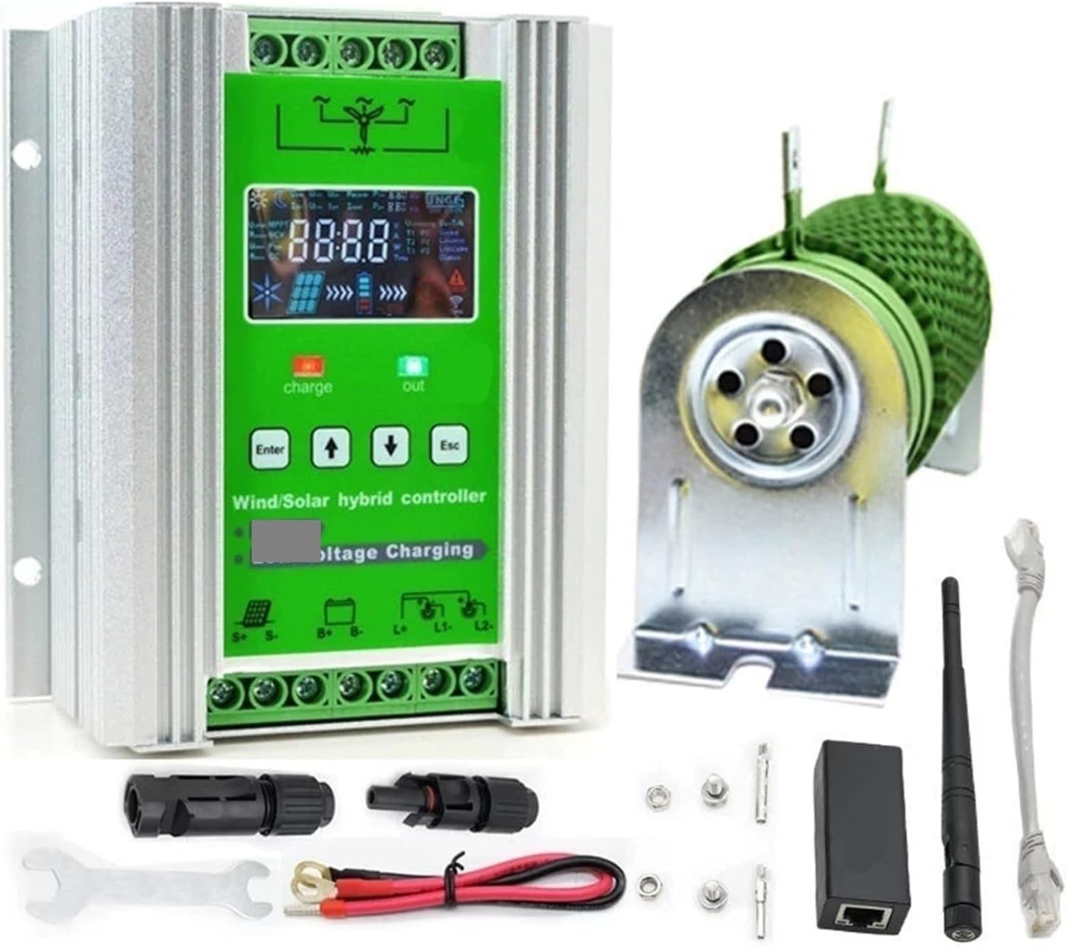 Wind Generator, 12V 24V 48V 3000W 5KW Hybrid Wind Solar Charge Controller Generator System for Lithium Lead Acid Battery,Wind Turbines(12V/24V/48V Wind 800W+Solar 1000W)