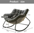 Rocking Chair with Cushion, Oversized Egg Chair Indoor Outdoor, All-Weather Lounge Rocker for Patio, Balcony, Garden(A,1 Chair)