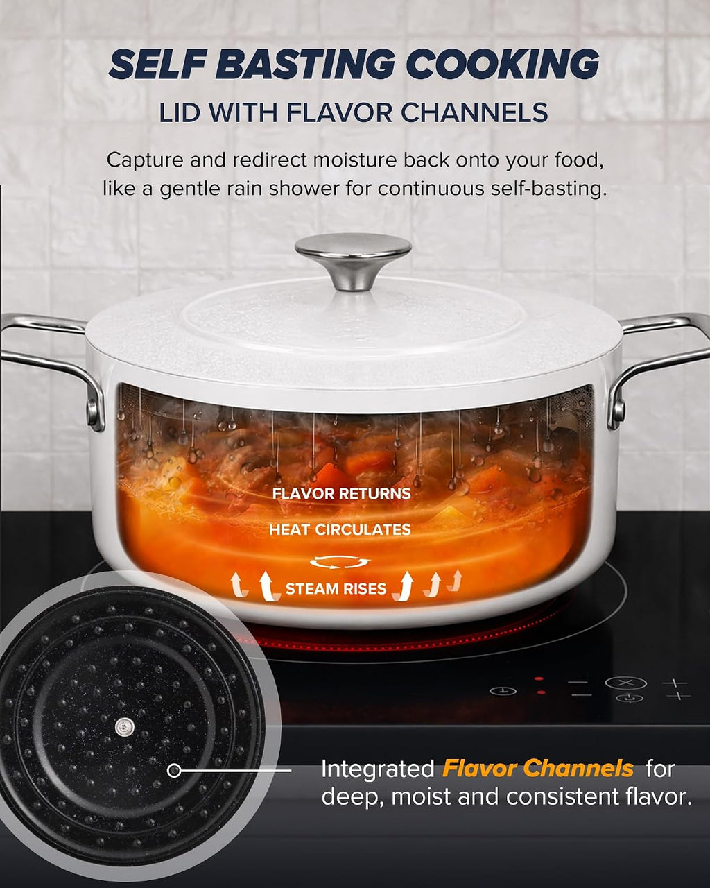 Nuwave Essential Series 5PC Ceramic Cookware Set PFAS-Free, G11 Duralon Blue Coating, Pots and Pans Set Non Stick, Diamond Scratch-Resistant,Stay-Cool Handle, Metal Lid,Induction Ready,Dishwasher Safe