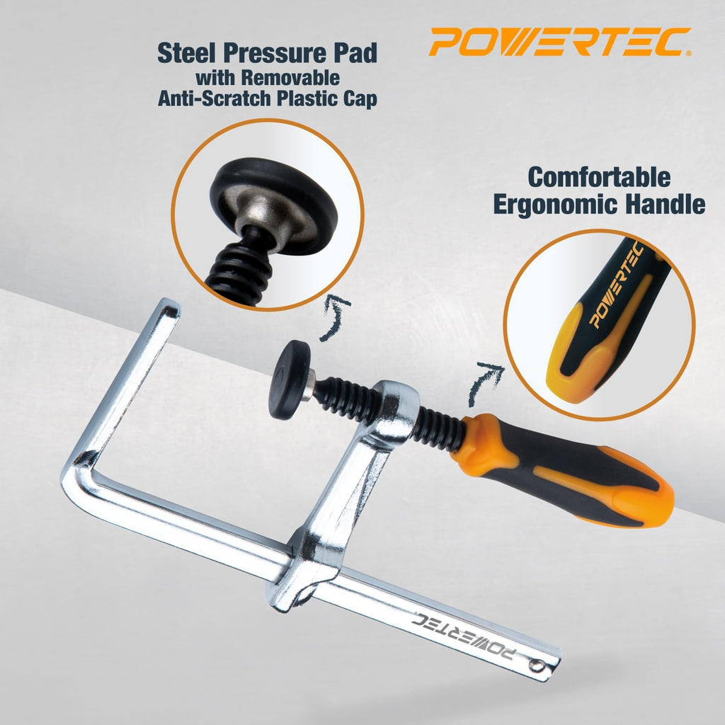 POWERTEC 72258 110' Track Saw Guide Rail Kit for Makita or Festool Track Saw| Includes 2x55 Guide Rails/Protective Guide Rail Bag/Rail Connectors and 2pc Quick Screw Guide Rail Clamps 5-3/8' Capacity
