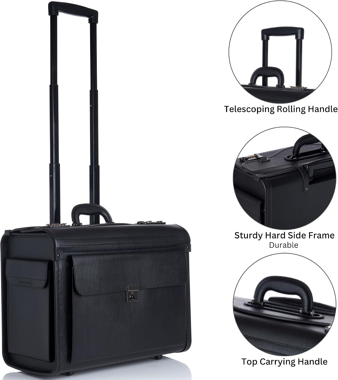 Alpine Swiss Rolling 17' Laptop Briefcase on Wheels Attache Lawyers Case Legal Size