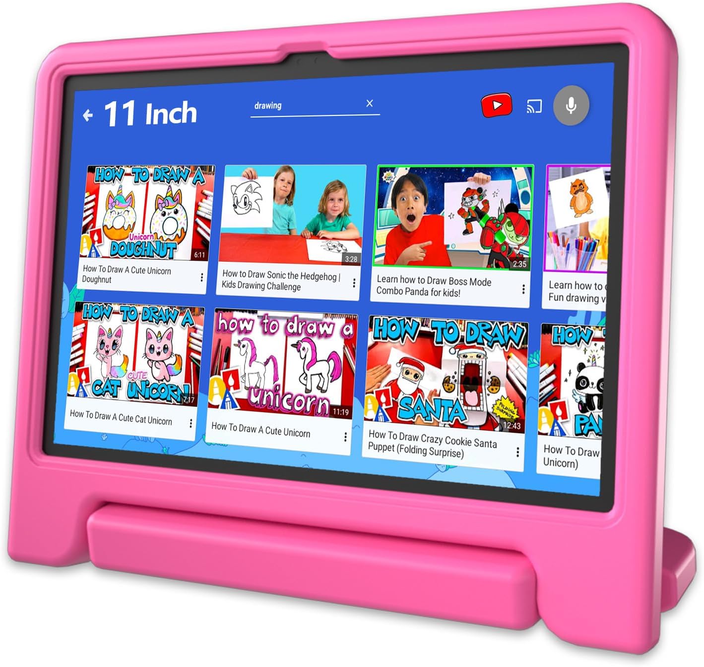 JREN 11' Kids Tablet Android 15– 128GB Storage, 6GB RAM,WiFi & Bluetooth, Parental Controls – Tablet for Kids Teens, Children Tabletas with Case Cameras Pink