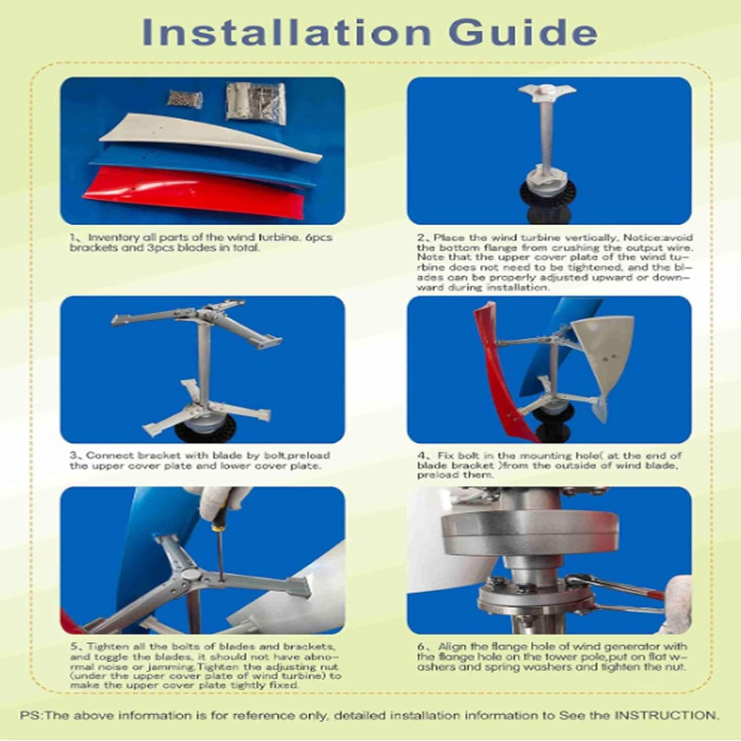 48v,HYZHANHONG Wind Turbine Generator 3000W 12V 24V 48V with 3 Blades 3 Phase Wind Generator Vertical Axis Wind Turbine with Controller Kit for Home Use