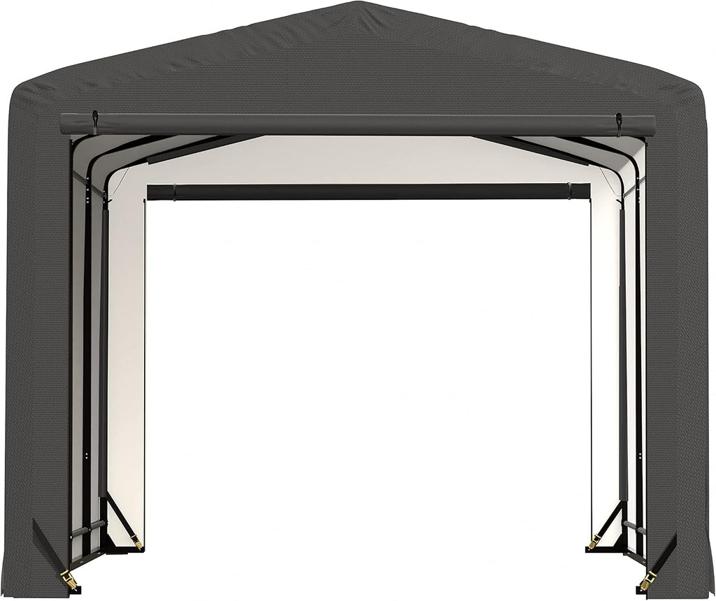 ShelterLogic ShelterTube Garage & Storage Shelter, 12' x 18' x 10' Heavy-Duty Steel Frame Wind and Snow-Load Rated Enclosure, Gray