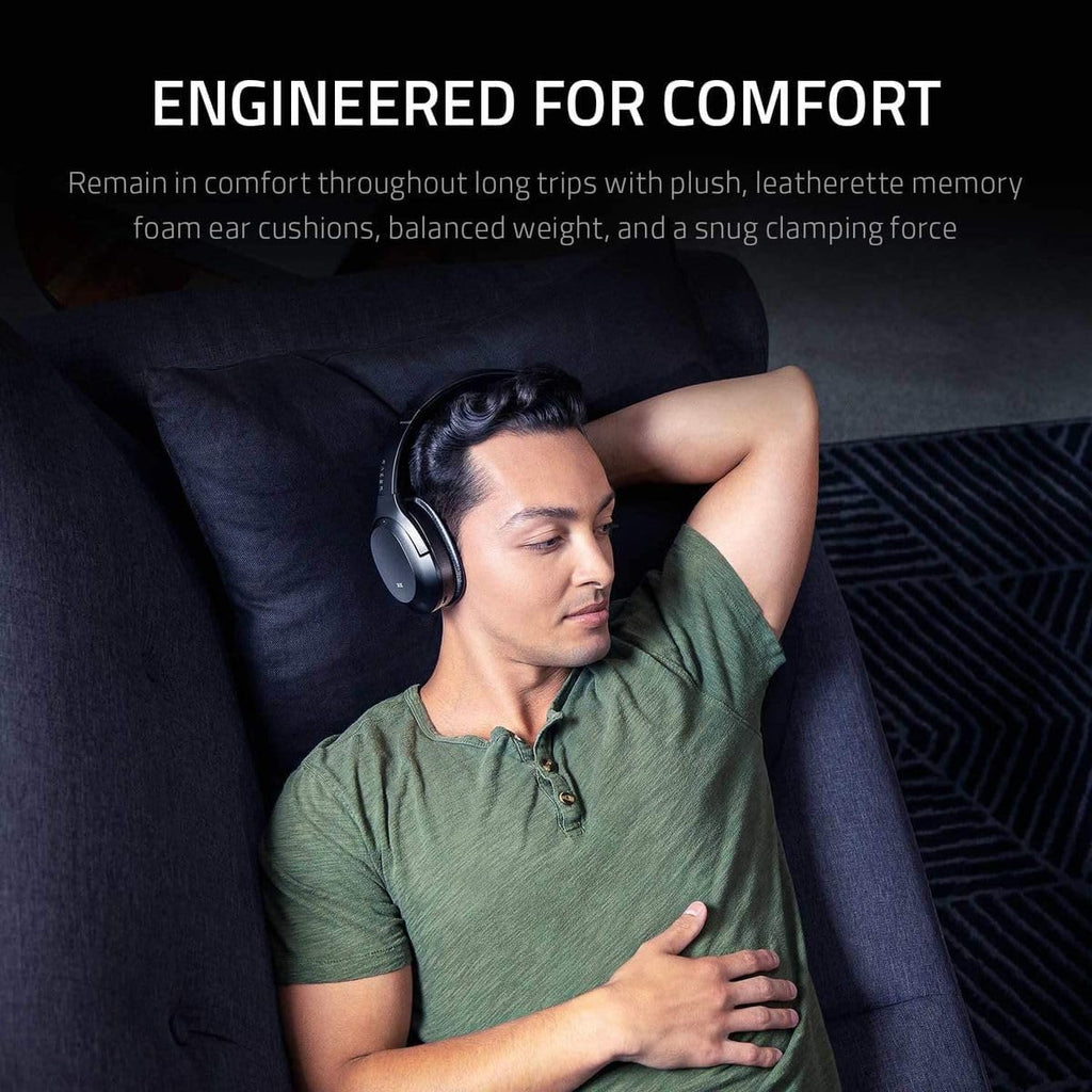 Razer Opus Active Noise Cancellation Headset: THX Certified Headphones - Advanced Active Noise Cancellation - Bluetooth & 3.5mm Jack Compatible - Quick Attention Mode - Auto Play/Auto Pause - Black