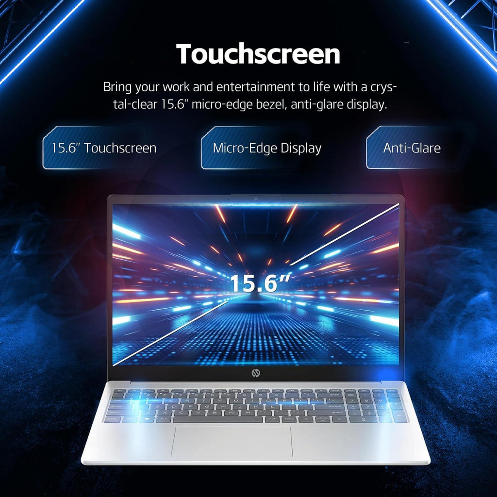 HP Ultrabook 15.6 FHD Touch-Screen Business Laptop with Office 365 for The Web • 2026 Edition • Intel 10 cores i5-1334U • 16GB RAM • 512GB SSD • Windows 11 • w/o Mouse