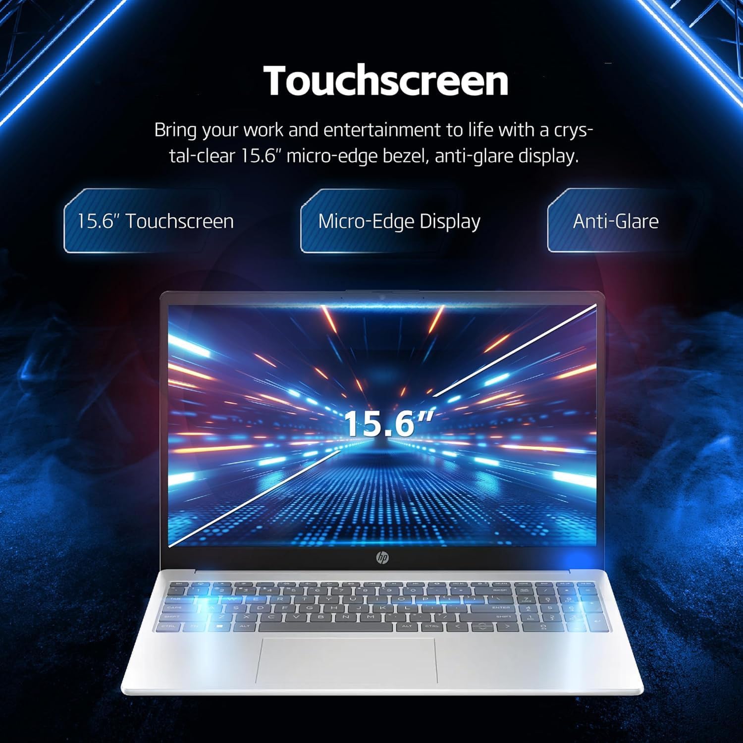 HP Ultrabook 15.6 FHD Touch-Screen Business Laptop with Office 365 for The Web • 2026 Edition • Intel 10 cores i5-1334U • 16GB RAM • 512GB SSD • Windows 11 • w/o Mouse
