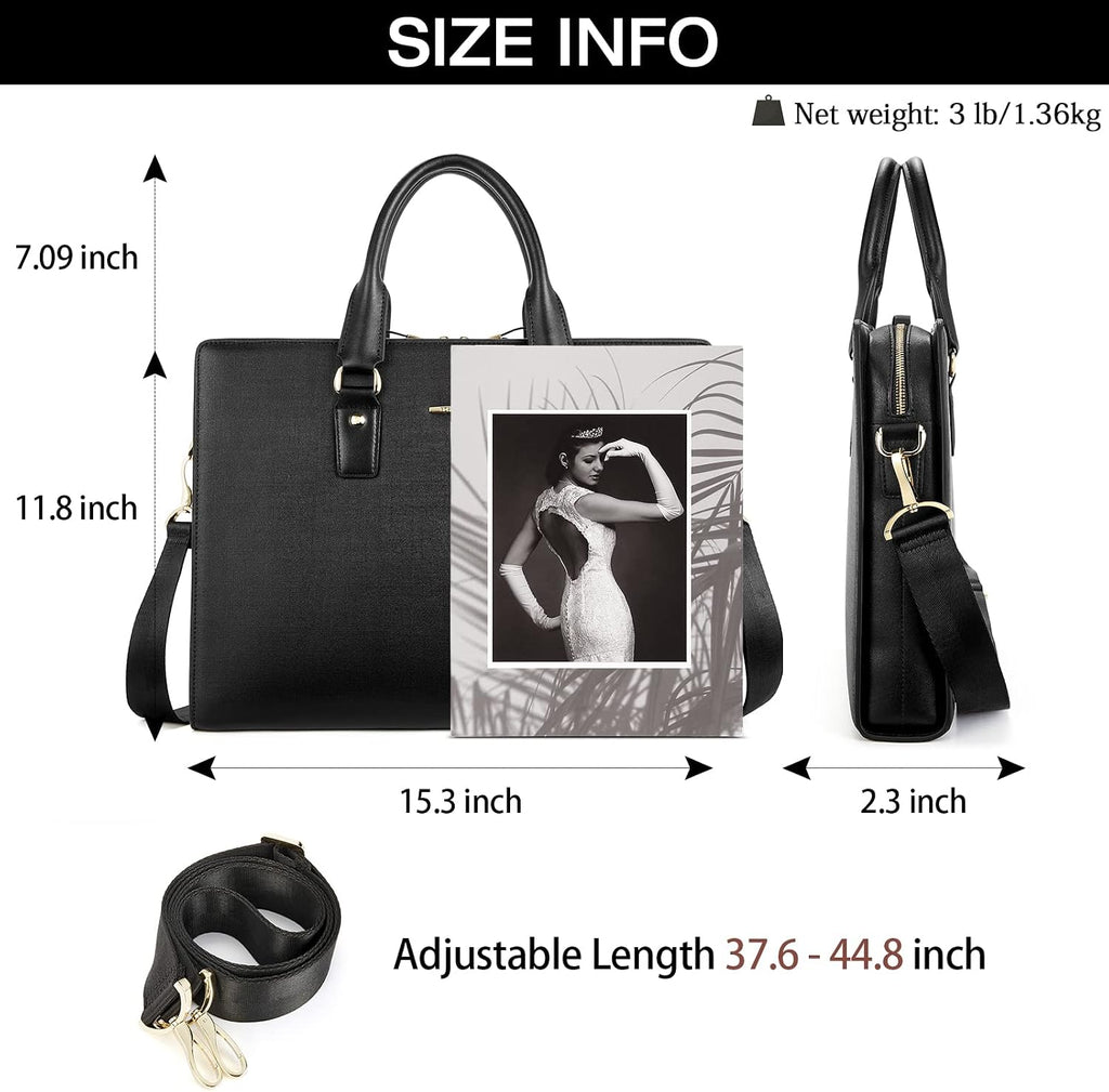 BOSTANTEN Leather Lawyers Briefcase Laptop Business Slim Bags for Men & Women