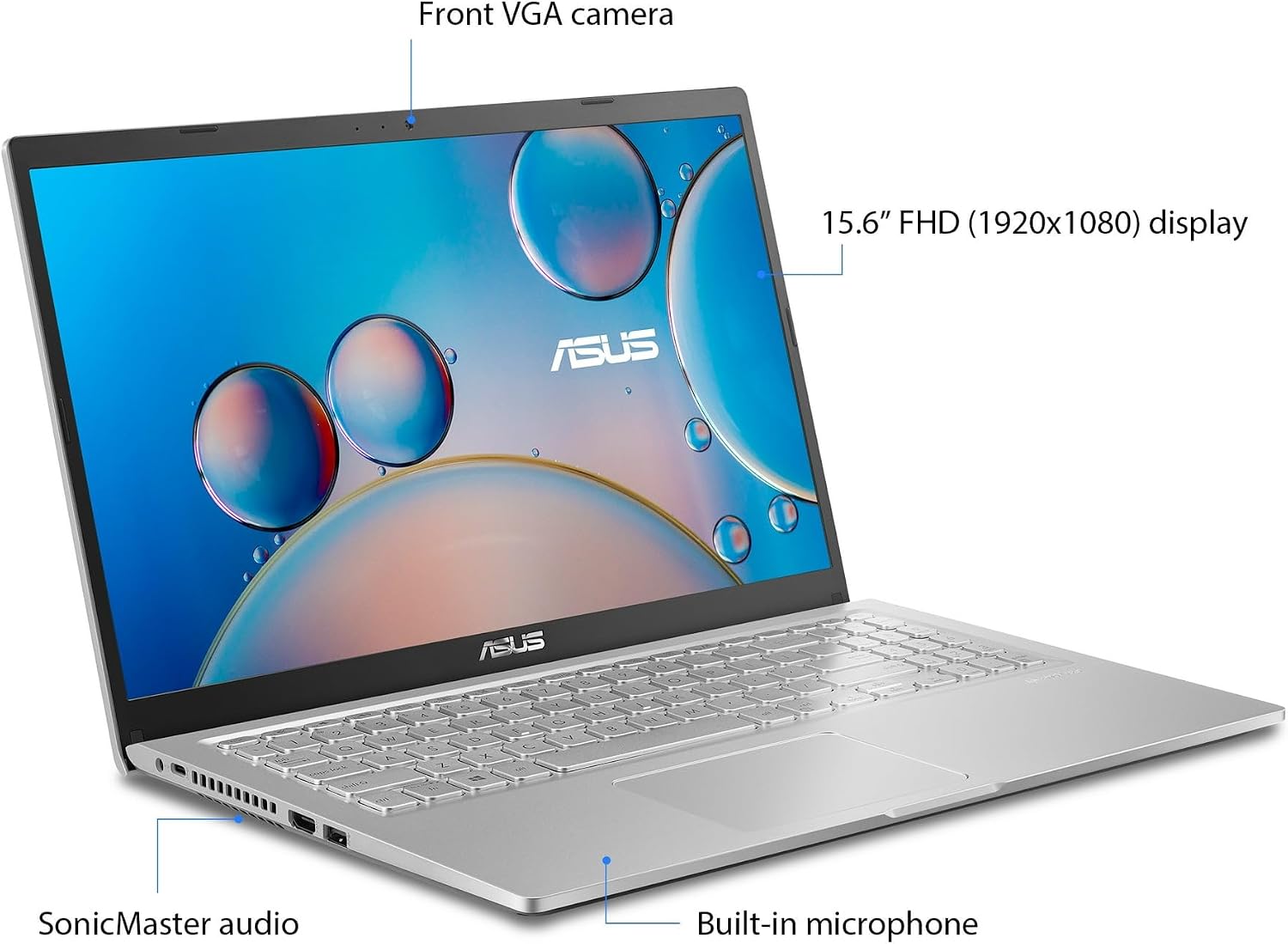 ASUS Vivobook 15.6' FHD Laptop | AMD Ryzen 3 3250U (Beat i5-1035G1) | AMD Radeon Graphics | WiFi | Webcam | 16GB RAM | 512GB SSD | Windows 11 S | Bundle with 64GB USB Flash Drive