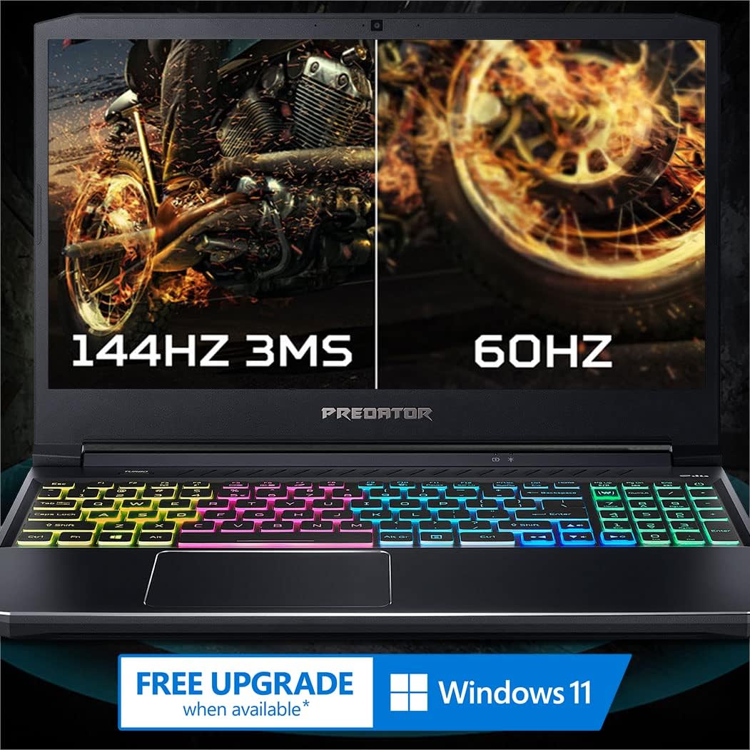 Acer Predator Helios 300 Gaming Laptop, Intel i7-10750H, NVIDIA GeForce RTX 3060 Laptop GPU, 15.6' Full HD 144Hz 3ms IPS Display, 16GB DDR4, 512GB NVMe SSD, WiFi 6, RGB Keyboard, PH315-53-71HN