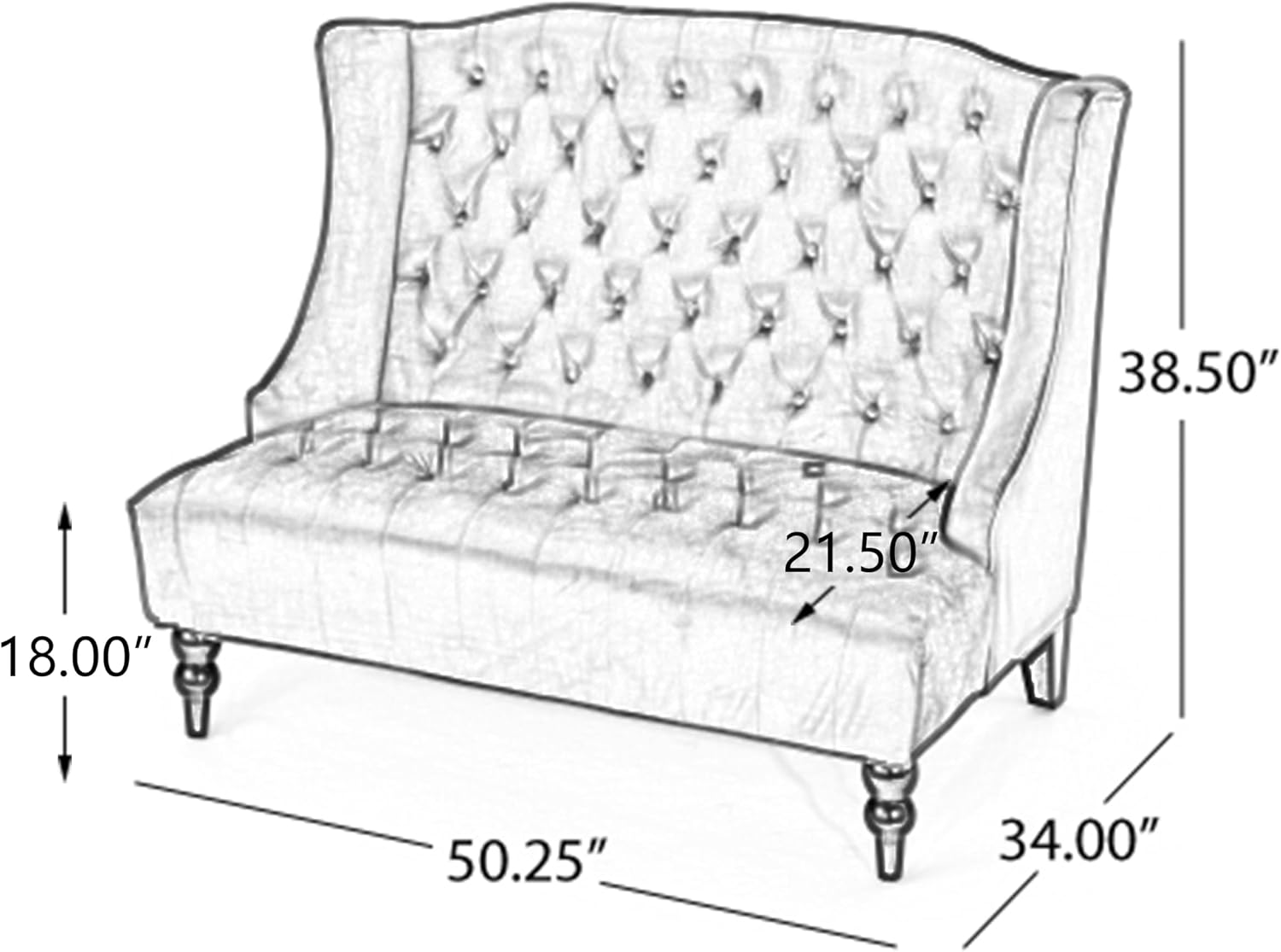 Emerald Modern Velvet Loveseat Sofa Couch, 50' Mid - Century Tufted Upholstered Small Love Seat Couch, Curved High Back 2-Seats Couches for Compact Space, Living Room, Apartment (Emerald)