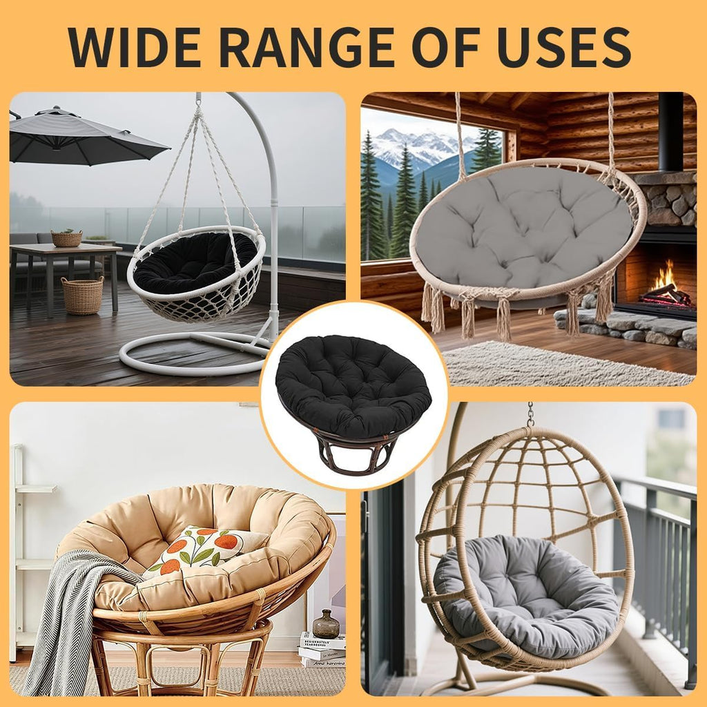 Large Round Chair Cushion, Thick Outdoor Rocking Chair Cushion, Rattan Hanging Basket Cushion, for Indoor Outdoor Chair Garden Egg Nest Replacement Pad Grey 150cm