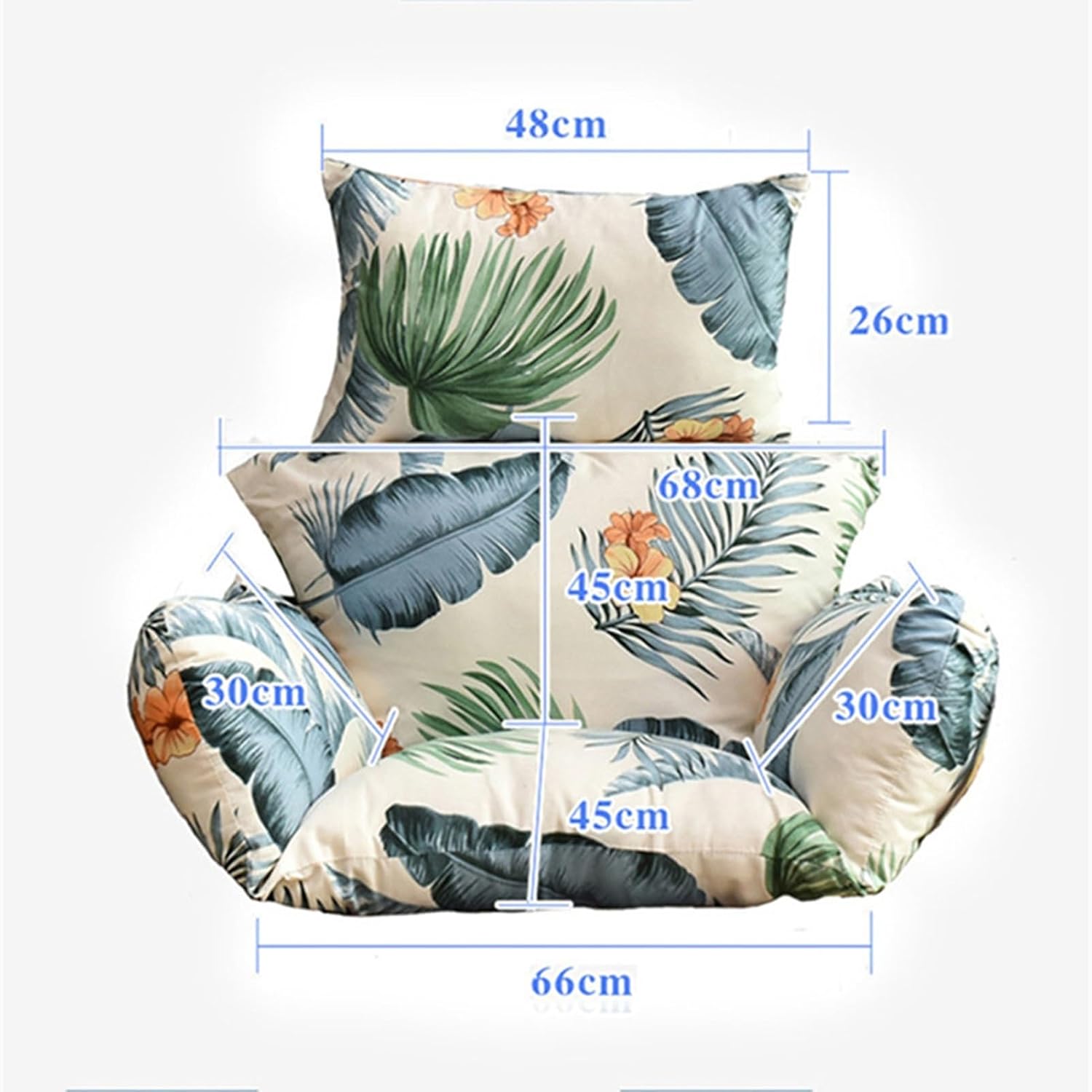 Swing Egg Chair Cushion,New Thickened Hanging Egg Chair Cushion,Large Soft Seat Cushion Washable Rocking Chair Cushion for Indoor Bedroom Garden Backyard,Easy to Clean (Color : B)