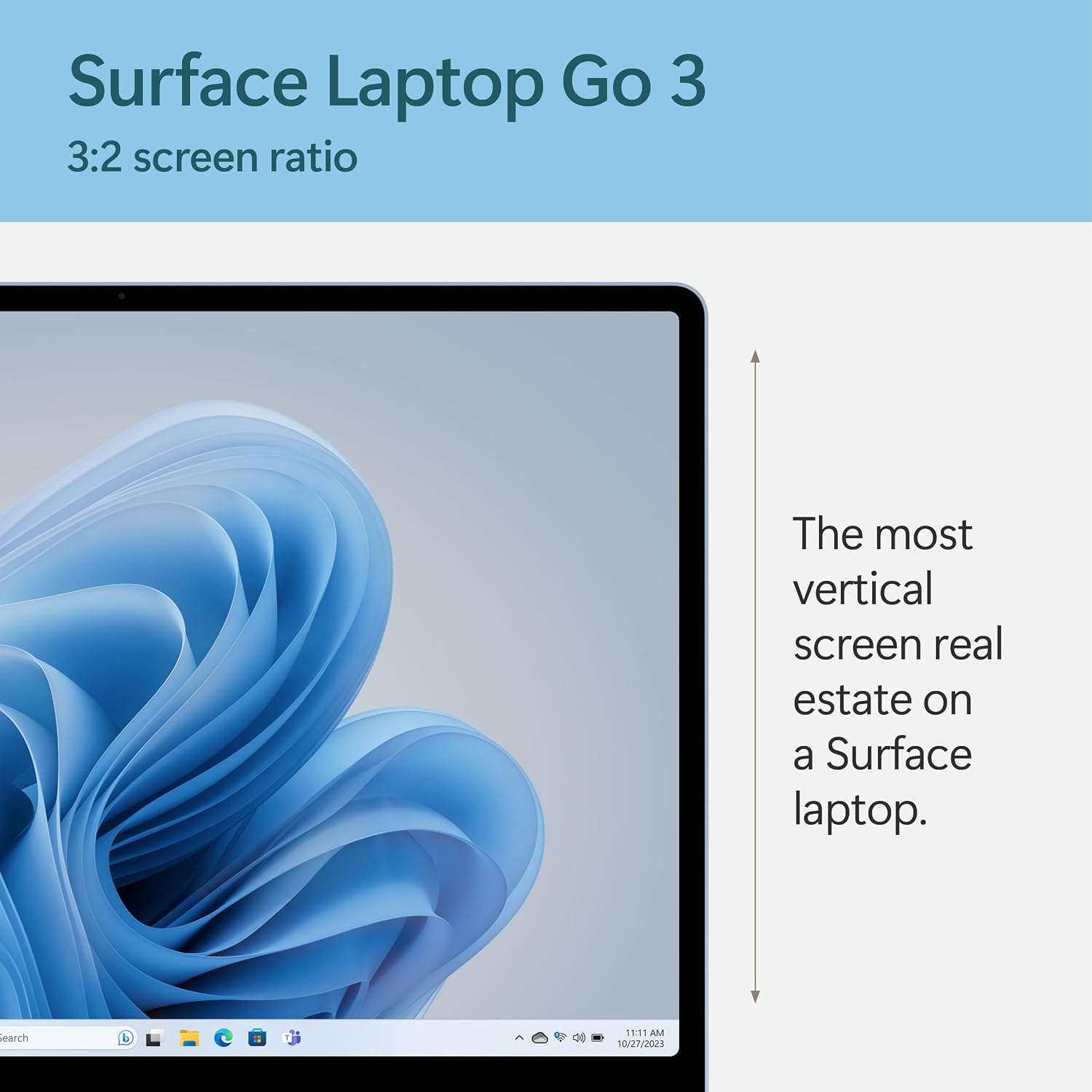 Microsoft Surface Laptop Go 3 (2023) - 12.4' Touchscreen, Thin & Lightweight, Intel Core i5, 8GB RAM, 256GB SSD SSD, with Windows 11, Ice Blue Color Microsoft Copilot