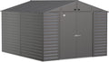 Arrow Select 10' x 12' Outdoor Lockable Steel Storage Shed Building, Charcoal
