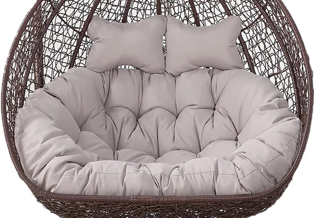 Replacement Double Egg Chair Cushion Outdoor Patio Wicker Loveseat Hanging Swing Egg Chairs for 2 Persons, Ideal for Patio, Backyard, Balcony - Hammock Swing Chair Cushion