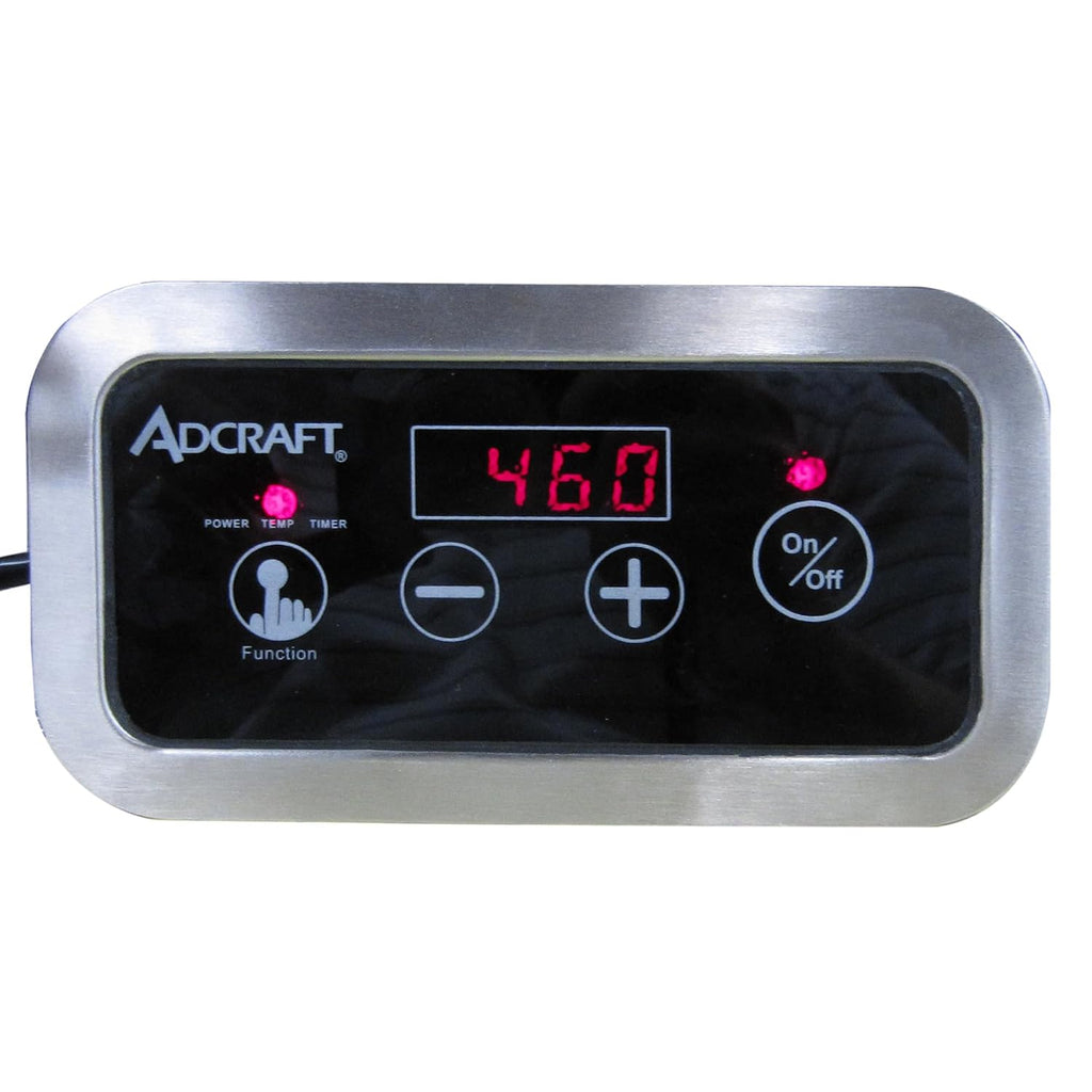 Adcraft Drop-In Induction Range Cooker with Remote Control and Ceramic Glass Surface, Fast Heating with 180-Min Timer, 120V, Gray