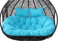 Replacement Double Egg Chair Cushion Outdoor Patio Wicker Loveseat Hanging Swing Egg Chairs for 2 Persons, Ideal for Patio, Backyard, Balcony - Hammock Swing Chair Cushion