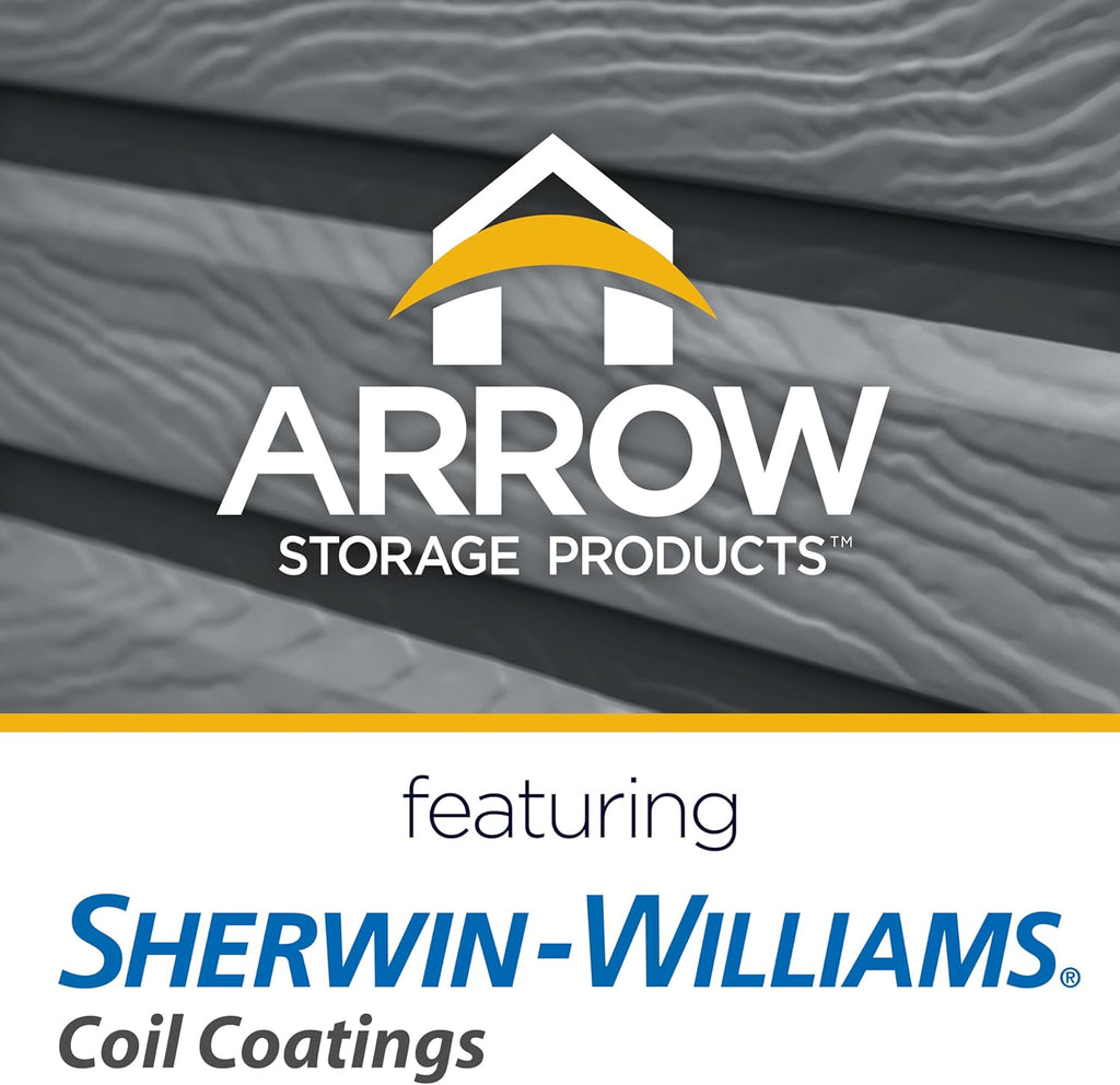 Arrow Select 10' x 12' Outdoor Lockable Steel Storage Shed Building, Charcoal