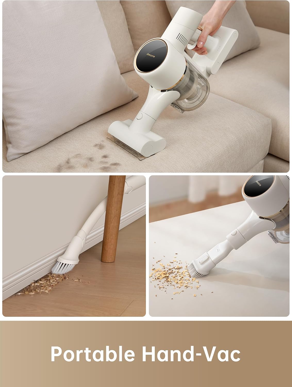 DREAME R10 Cordless Stick Vacuum Cleaner for Home, Powerful 120AW Suction with Anti-Tangle Brush, LED Headlights, Five-Layer Filtration, Up to 60 Mins, Handheld Vacuum Deep Clean Hair, Hard Floor