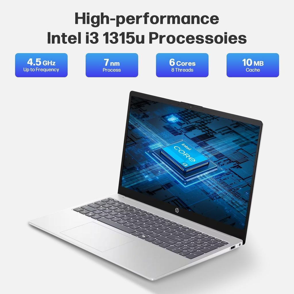 HP 2025 New 15.6' HD Touchscreen Laptop, Intel i3-1315U, 16GB RAM, 2TB SSD + 256GB Portable SSD, AI Copilot, Office Lifetime, Bundle with Docking Station & HDMI, for Business & Student