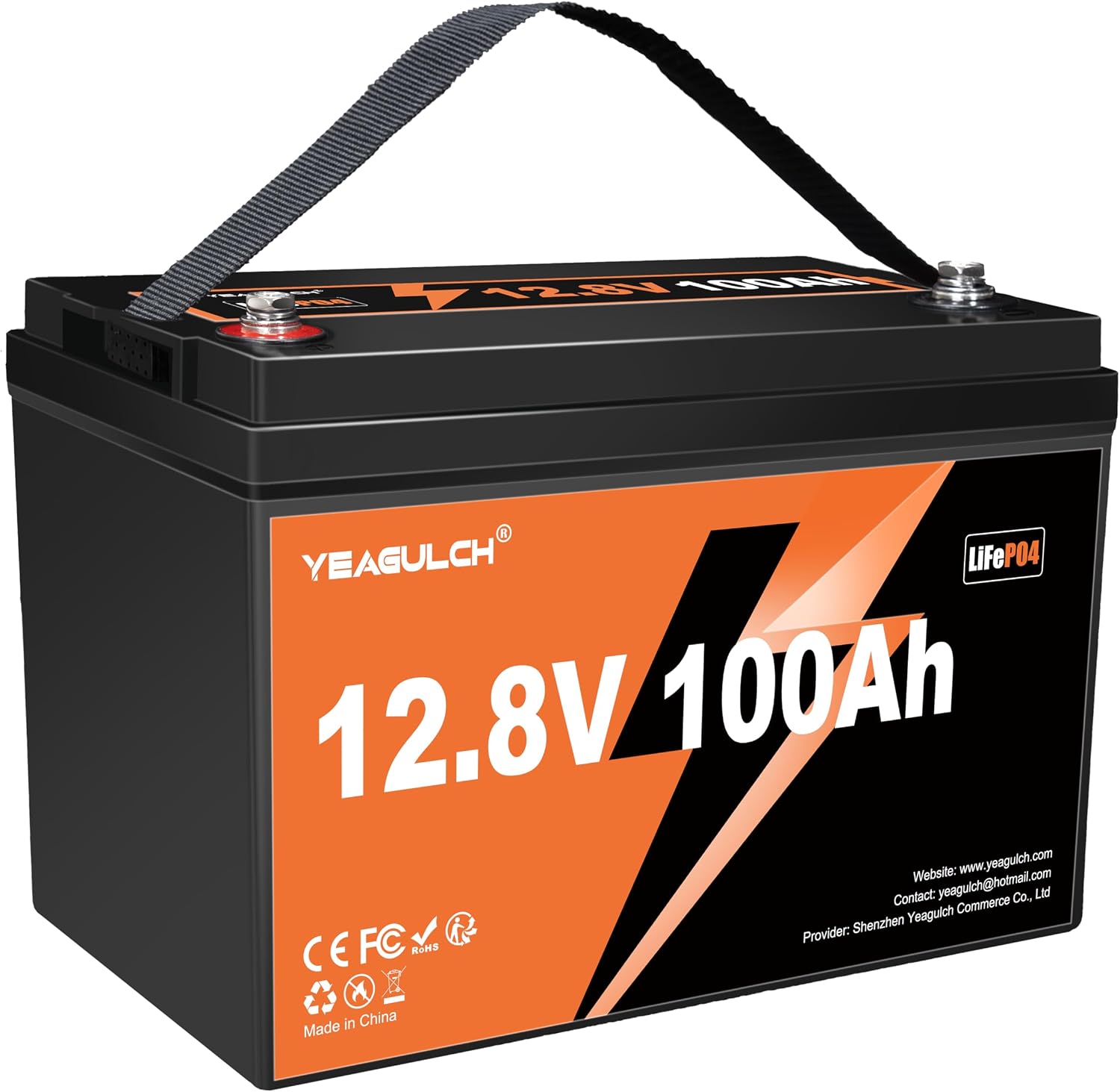 12V 100Ah LiFePO4 Lithium Battery Built-in 100A BMS 1280Wh Rechargeable 8000+ Deep Cycle Marine 12 Volt Lithium Batteries for RV Camping Solar Off-Grid