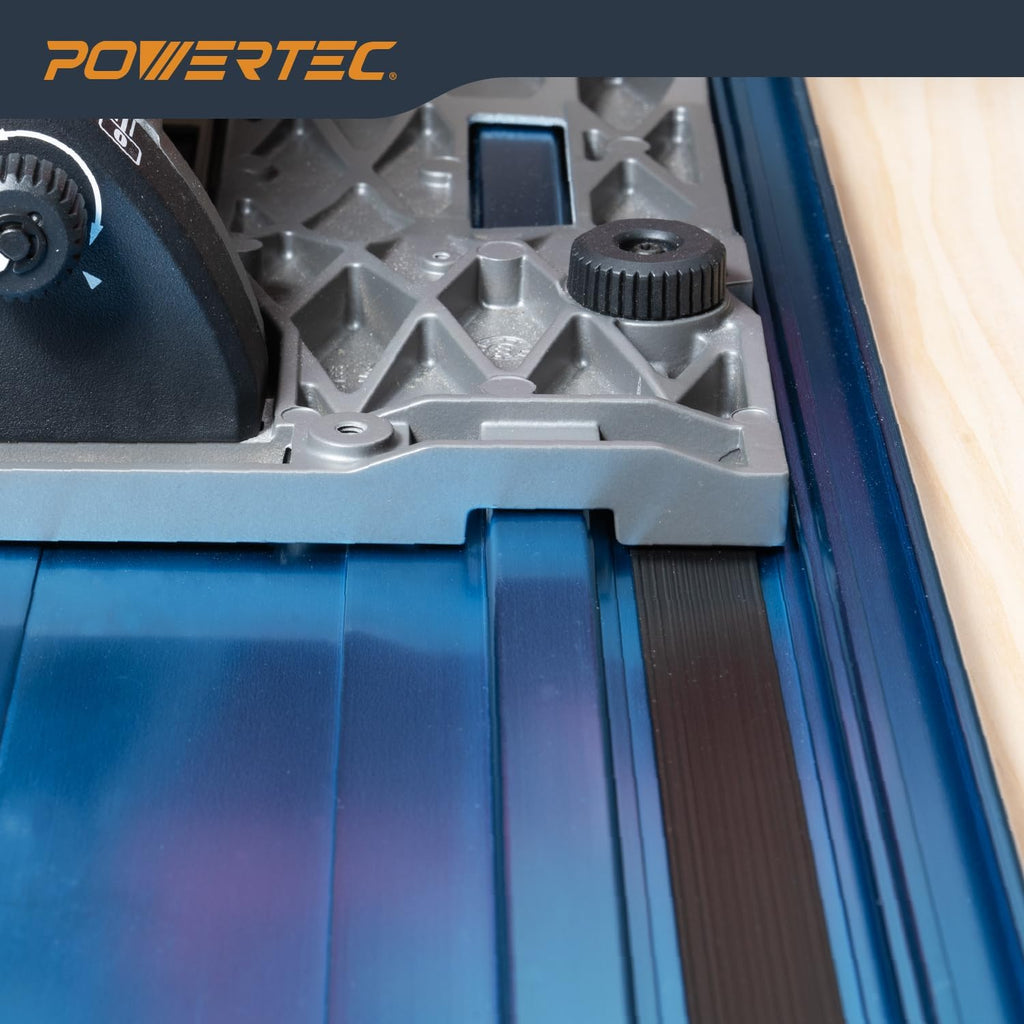 POWERTEC 72153 110' Track Saw Guide Rail Joining Set for Milwaukee Track Saws | Includes 2x55 Aluminum Guide Rails and (2) Guide Rail Connectors for Woodworking Projects