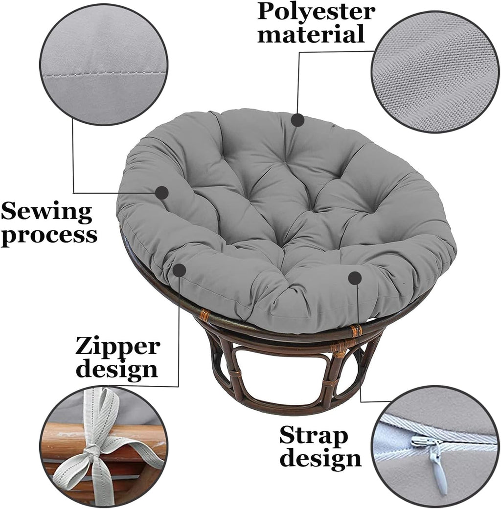 Papasan Egg Chair Cushion Replacement Outdoor 110x110cm, Egg Swing Cushion Outdoor, Hanging Basket Chair Cushions, Removable and Washable, for Outdoor Patio Garden