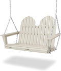 POLYWOOD Vineyard 2-Person Porch Swing, Sand - Heavy Duty HDPE Outdoor Hanging Swing for Front Porch, Patio & Balcony - Adult Garden Swing Bench with Chains