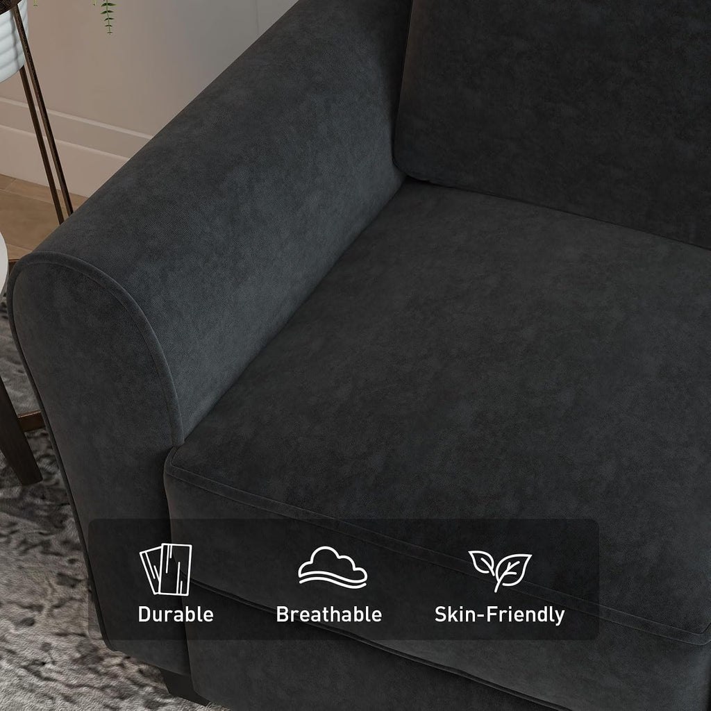 Bonzy Home 58' Loveseat Couches for Living Room, 2 Seater Modern Comfy Love Seat with Thick Cushion for Small Space Home Apartment Office Studio