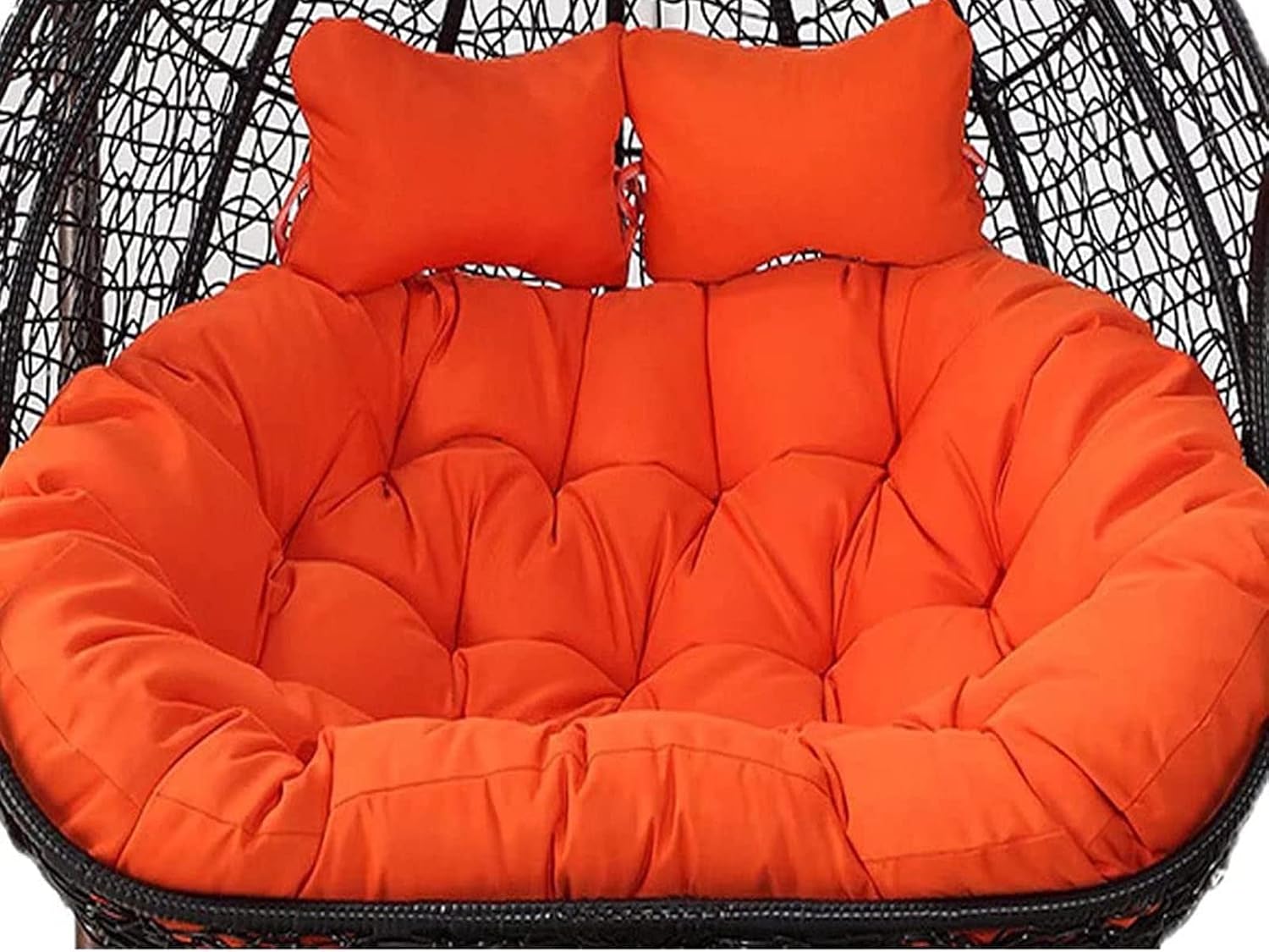 Replacement Double Egg Chair Cushion Outdoor Patio Wicker Loveseat Hanging Swing Egg Chairs for 2 Persons, Ideal for Patio, Backyard, Balcony - Hammock Swing Chair Cushion