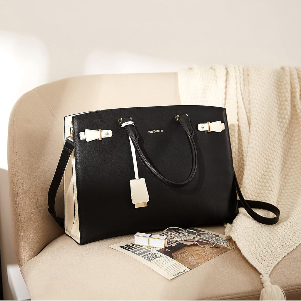 BOSTANTEN Briefcase for Women 15.6 Inch Genuine Leather Laptop Briefcase Shoulder Work Tote Bag Purse