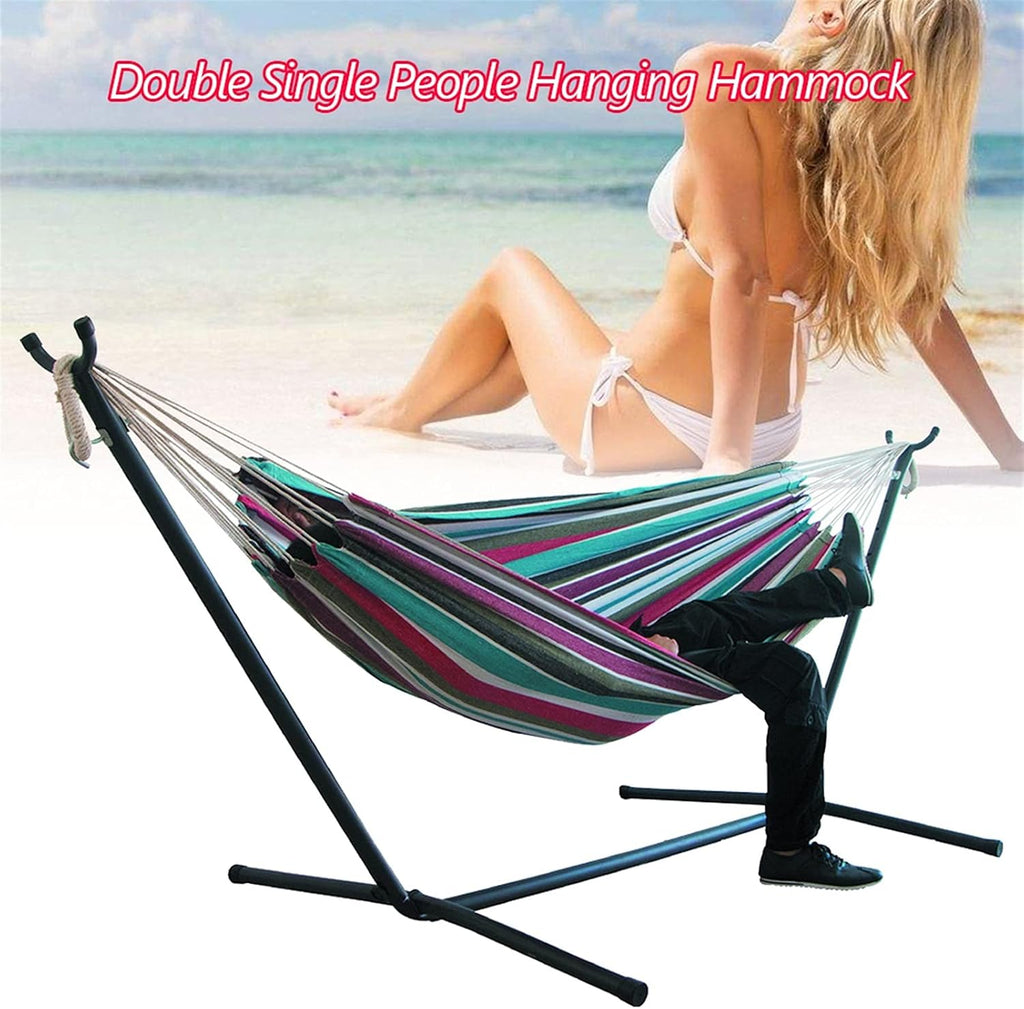 Swing Two-Person Hammock, Camping Thickened Swing Chair, Outdoor Hanging Bed, Canvas Rocking Chair, 200 * 150cm Swing seat (Color : B)