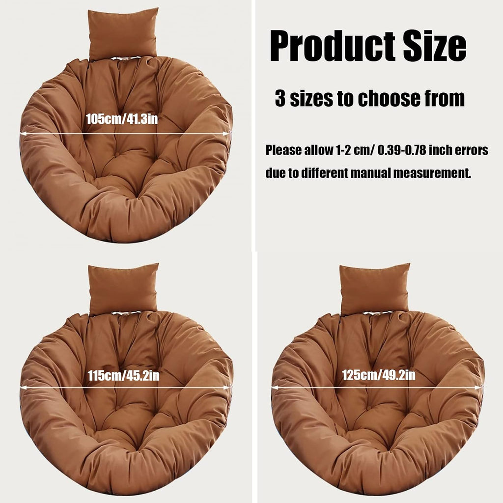 HUHJYUGE Hanging Egg Chair Cushion, Swing Seat Cushio Breathable, Rocking Chairs Seat Cushion Pad, Detachable, Sun-Resistant, Water-Resistant, for Outdoor Garden Patio Yard (A 115cm/45.2in)