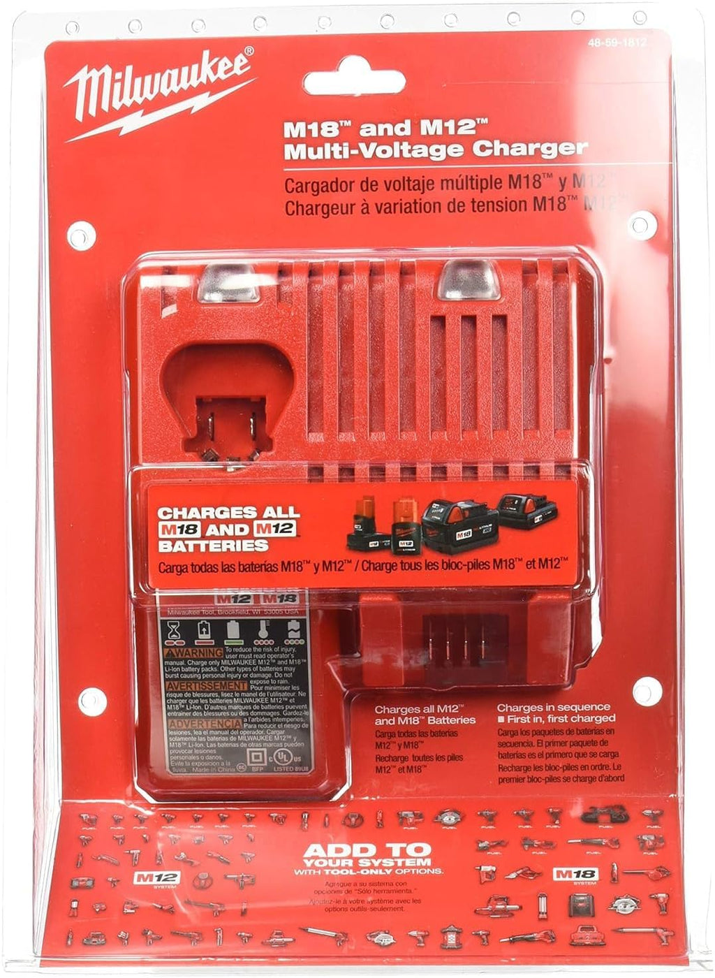 Milwaukee Grease Gun Tool Combo, Tool Kit Included 2646-20 Grease Gun, 2 Pack 48-11-1865 M18 18-Volt Lithium-Ion High Output Battery, 48-59-1812 M12 or M18 Battery Charger