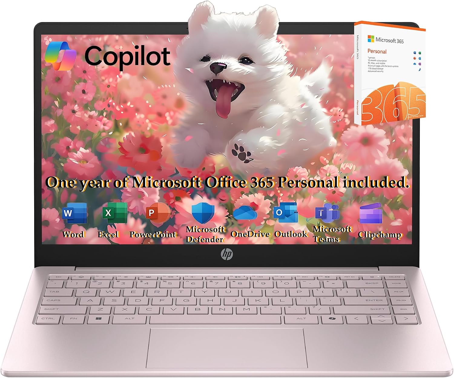 HP Laptop 2026 Edition with Copilot AI, 32GB RAM, 1TB SSD + 128GB UFS, Intel Processor, Long Battery Life, Lightweight, 1 Year Office 365, Windows 11 Home S for Students & Office, Type-C HUB, Pink