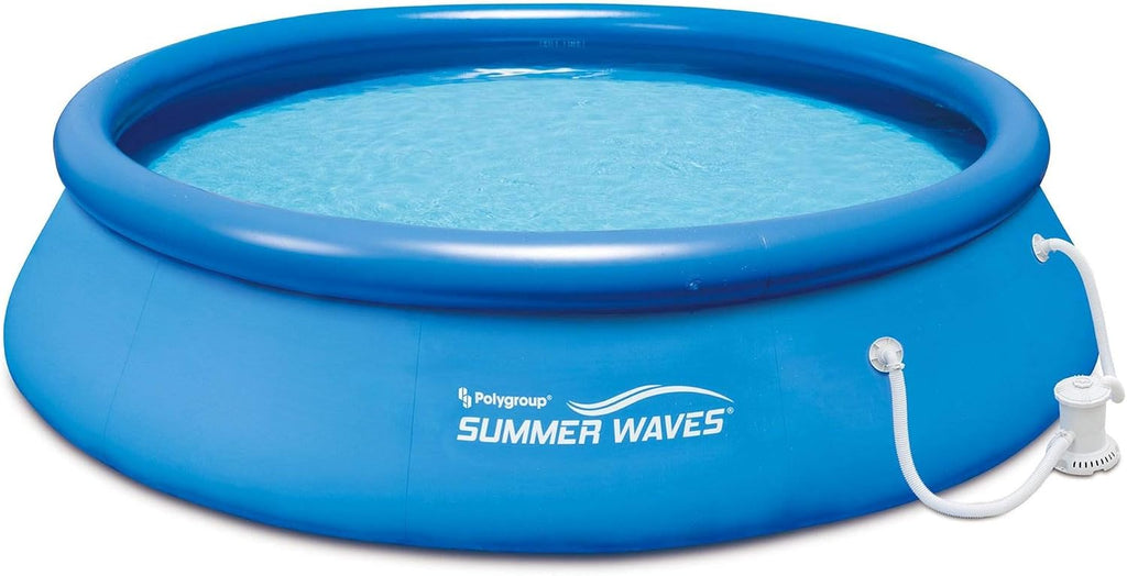 Summer Waves 12' Ft. Quick Set Inflatable Above Ground Pool with Filter Pump